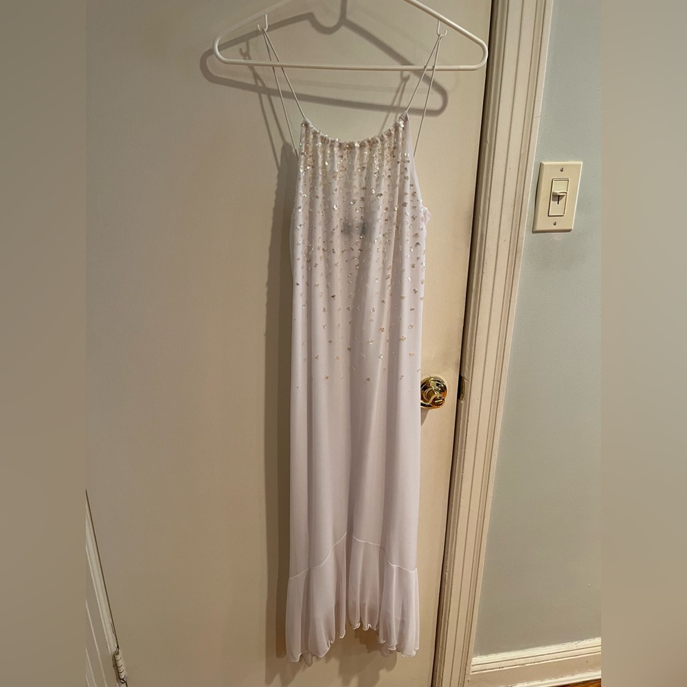 Sequined white dress
